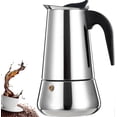 thumbnail image 1 of Stainless Steel Espresso Machine Hot Plate Moka Pot Espresso Machine Percolator Italian Coffee Maker Capable Mocha Coffee Machine Classic Coffee Maker, 1 of 5
