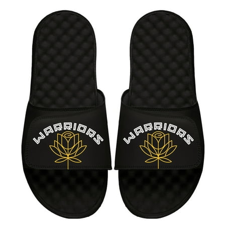 

Men s ISlide Black Golden State Warriors 2022/23 City Edition Logo Rose Split Slide Sandals