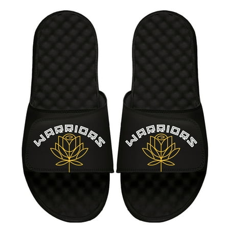 

Men s ISlide Black Golden State Warriors 2022/23 City Edition Logo Rose Split Slide Sandals