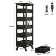 thumbnail image 2 of Tribesigns Wood Fruit and Vegetable Storage Rack, 5-Tier Narrow Snack Stand Kitchen Stand Fruit Basket, Pull-Out Utility Organizer, Black, 2 of 7