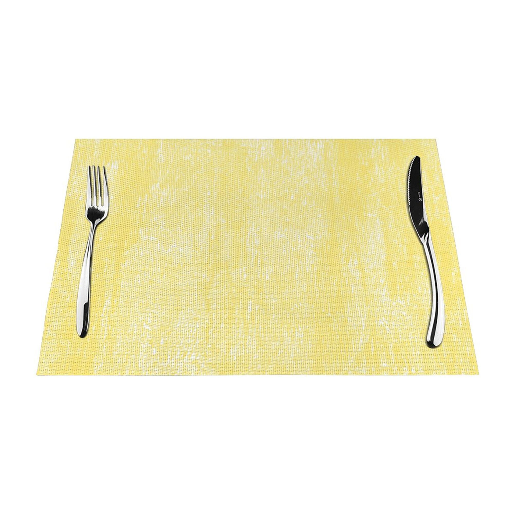XMXY Woven Placemats Set of 4 PCS, Yellow Wood Texture Table Mats