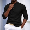thumbnail image 5 of Yaoyar Men's Henley Shirt Long Sleeve Loose Button up Shirts Basic Tee 2026 Summer Hippie Casual Beach, 5 of 8