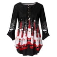 thumbnail image 3 of BeautyIn Merry Christmas Irregular Pleated Tops for Women Santa Claus Graphic Pullover, 3 of 4
