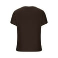 thumbnail image 4 of Coffee S WIZUTIZ T Shirts for Women Casual Fashion Ladies Tshirts Plus Size Cotton Linen Sports Tops Round Neck Ultra Soft Short Sleeve Blouse Solid Tshirt Tee Shirts, 4 of 5