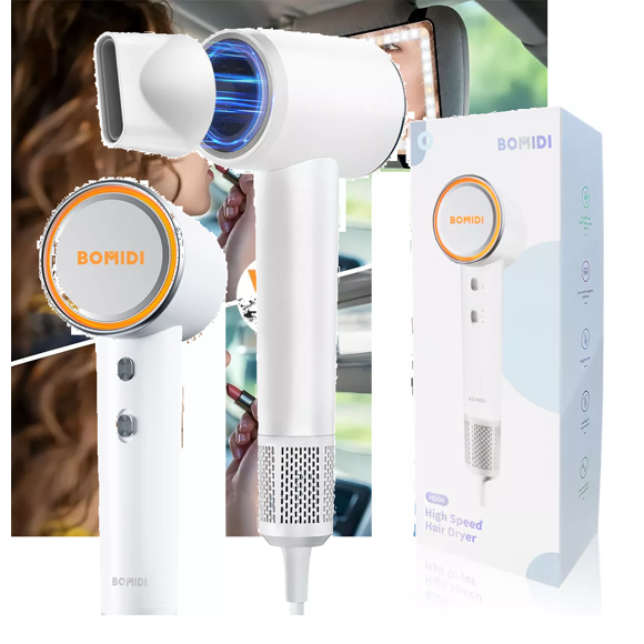 Secador De Cabello Profesional Alta Velocidad Lónico Con Led BLANCO