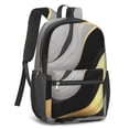 thumbnail image 2 of Black and Gold Marble Pattern 17" School Backpacks for Teens,Waterproof Oxford Fabric,S-Shape Padded Straps for School,Travel,Hiking,Camping, 2 of 6