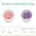 thumbnail image 3 of Melii Double-Walled Bear Cups - Pink & Purple - 2 Pack - for Toddlers, 3 of 7