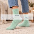 thumbnail image 4 of MKOSPLRT Soft Flannel Fleece Winter Floor Socks for Women Mint Green Thick Warm Mid‑Calf Sleeping Socks Comfortable Fluffy House Socks Home Casual Daily Wearing, 4 of 7