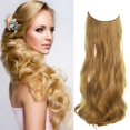 thumbnail image 1 of LECIPO Extensiones de cabello de alambre invisible Alambre transparente Tamaño ajustable 4 clips s Postizo largo ondulado y rizado secreto 24 pulgadas para mujeres, 1 of 5