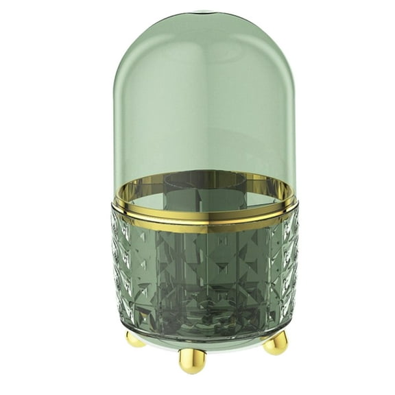 Hovmgk Rotating Cosmetic Brush Storage Box, Makeup Organizer with Lid, Compact Vanity Table Storage for Lipstick, Eye Shadow & Brushes, Practical Organizer for Home, Office & Travel