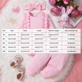 thumbnail image 3 of larppty Newborn Baby Girl Fall Outfit Bow Ruffle Long Sleeve Bubble Romper Long Pants Set Headband Infant 3Pcs Clothes, 3 of 7