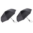 thumbnail image 4 of TradMall 2 Pack Travel Umbrella Windproof 46 Inches Large Canopy Reinforced Fiberglass Ribs Auto Open & Close, Black, 4 of 4