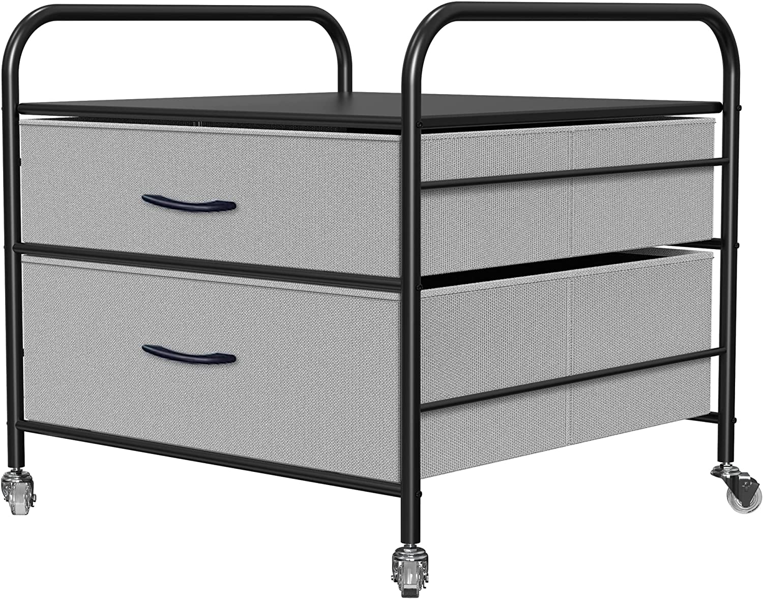 Fridge Stand with Storage, 2 Drawer Organization Fridge Cart for Mini