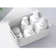 thumbnail image 5 of Juego de 4 Cestas de Almacenamiento de Plástico Blanco, Cesta de Almacenamiento de Plástico, Cesta de Plástico con Asa para Armarios Apilables, Cocina, Dormitorio, Baño, Oficina, 19x13,5x7,5cm Blanco, 5 of 5