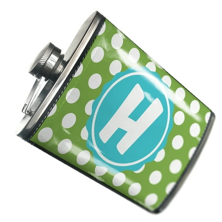 

NEONBLOND Flask Monogram H Green Polka Dots