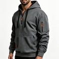 thumbnail image 2 of Quarter Zip Hoodie for Men Ghalytn Pullover Sweatshirt - Fleece Top with Sleeve Pocket, 2 of 6