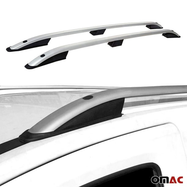 Top Roof Rack Side Rails Bars Silver Set Fits Peugeot 3008 2016