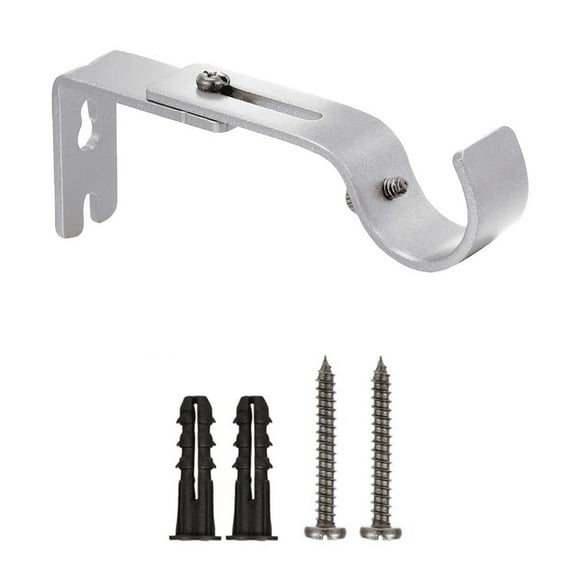 Drill Bits Set Adjustable Curtain Rod Brackets Wall Mounted Metal Single Rod Holder Black Drill Accessories