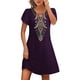 thumbnail image 1 of Puntoco Vestido De Chaleco De Manga Corta Estampado De Verano Suelto Casual Para Mujer Vestido De Cuello Redondo De Manga Corta Púrpura S,Regalos Para Mujer Joven, 1 of 4