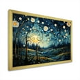 thumbnail image 2 of Designart "Deep Blue Nighttime Buttercups I" Buttercups Picture Framed Canvas Art Print, 2 of 5
