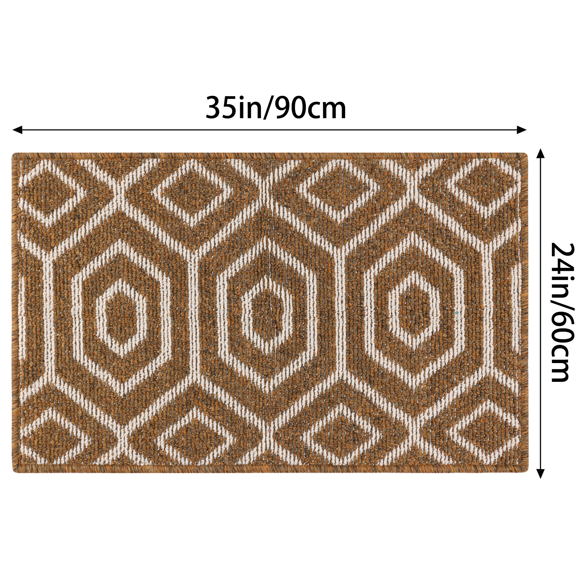 Unique Bargains Durable Easy Clean Absorbent Washable Dirt Resist Indoor Outdoor Mat Brown White-2 24"x36"