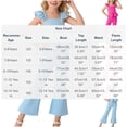 thumbnail image 2 of LEKWK Girls Elegant 2-Piece Outfit Set Ruffle Strap Square Neck Peplum Top and Flare Pants Solid Color Summer Party Fashion Clothing, 2 of 6