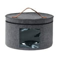 thumbnail image 2 of Caja para sombreros con tapa a prueba de polvo para mujeres y hombres, organizador de sombreros plegable redondo Gris 33x26cm, 2 of 9