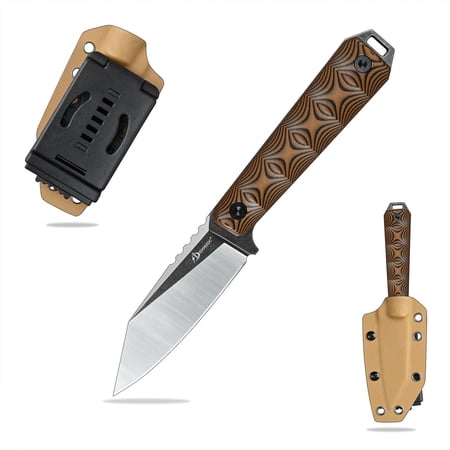 SDOKEDC 3.31-Inch Fixed Blade Knife DC53 Steel Blade with G10 Handle Kydex Sheath 60-61 HRC EDC Outdoor Camping