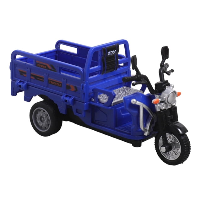 Milaget Tricycle Jouet à Rétrofriction Voiture à Friction Éducative Précoce Mignonne à Trois Roues Bleu Foncé