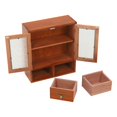 thumbnail image 6 of Miumaeov Brown/Blue Wood Storage Cabinet Freestanding Corner Organizer Cabinet with 2x Clear Doors, 6 of 28