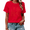 3-Red, variant on UNISHE Women's Red Minimalist Floral Graphic Short Sleeve T-Shirt Casual Summer Top