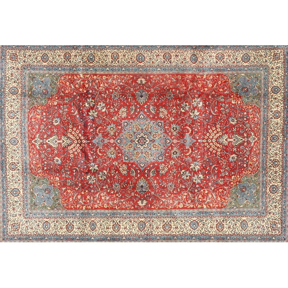 Ahgly Company Indoor Rectangle Traditional Tan Brown Medallion Area Rugs, Swatch Sample