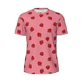 thumbnail image 6 of Rocae Strawberries for Men's Mesh Quick-Dry Short Sleeve Workout T-Shirt,Mens Crew Neck Tee Lightweight Soft Classic T Shirts 3X-Large, 6 of 9
