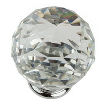 GlideRite 1-5/8 in. Round K9 Crystal Cabinet Knob, Polished Chrome Base
