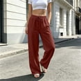 thumbnail image 6 of Cmfcve Women's Plus Size Casual Wide Leg Pants High Waist Baggy Drawstring Lounge Palazzo Pants with Pockets, 6 of 6
