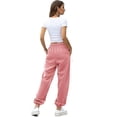 thumbnail image 5 of 2026 Petite Sweatpants for Women Baggy Drawsting High Waisted Wide Leg Sweat Pants Casual Workout Joggers with Pockets Pink 2XL, 5 of 5