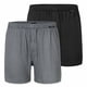 thumbnail image 1 of SCHIESSER Bóxers de punto para hombre, pack de 2 - Pack de 2 bóxers, algodón, liso Negro/gris 4XL (XXXX-Large), 1 of 4