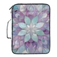 thumbnail image 2 of Haosy Accordion File Organizer Zipper Binder 500 Sheet 6-Tab Expanding File Folder Multi-Pocket 1.2 Inch 3 Ring Violet Floral Stained Glass, 2 of 7