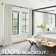thumbnail image 5 of 120 Inch Curtains 2 Panel Set,Blackout Pleated Hooks Faux Linen Black Out Extra Long Curtains for Living Room,52 Wide by 120 in Length,Off Pearl White, 5 of 16