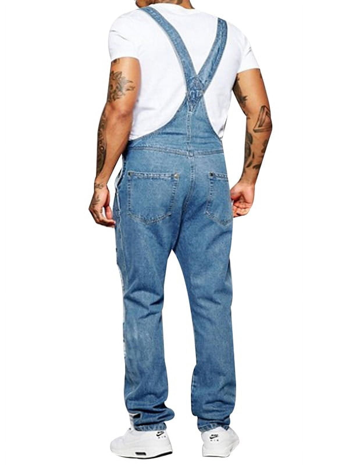  Lxiaozhu Mens Ripped Jean Dungarees 2023 Spring Fall