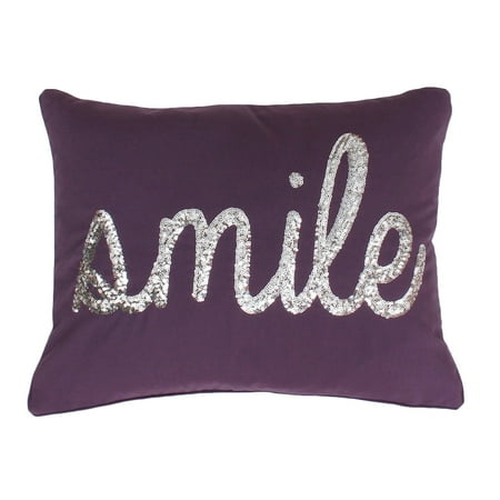 Thro LTD Smile Sequin Script Decorative Pillow Walmart Extraordinary Pillow Decor Ltd Thro LTD Smile Sequin Script Decorative Pillow Walmart Extraordinary Pillow Decor Ltd