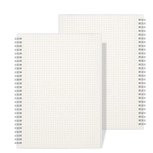 AOU A5 Dot Grid Spiral Notebook Dotted Bullet Transparent Journal Hardcover Dotted Notebook With Thick Paper