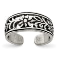 thumbnail image 1 of 925 Sterling Silver Antiqued Flower Toe Ring, 1 of 2