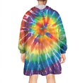 thumbnail image 2 of Colorful Tie Dye Pattern Wearable Oversized Blanket,Wearable Blanket Hoodie for Adults,Cozy Hooded Blankets with Super Pockets,Super Warm Fuzzy Pullover for Women & Men, 2 of 6