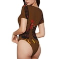thumbnail image 2 of Kdxio Justaucorps à Manches Courtes pour Femmes, Col Rond, Modal, Doux, Confortable, Aguichant, Taille Moyenne, 2 of 7