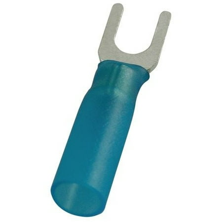 POWER FIRST 5UGJ6 16-14 AWG Heat-Shrink Fork Terminal 1/4" Stud PK25