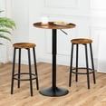 thumbnail image 2 of HOOBRO Set of 2 Bar Stools, Kitchen Round Bar chairs with Footrest, Industrial Pub Stools, Sturdy Steel Frame, Adjustable Feet, for Dining Room, Kitchen, Party, Easy Assembly, Rustic Brown B, 2 of 9