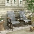 thumbnail image 2 of Yardi Yarda Outdoor 2-Person Glider Bench with Steel Frame, Glider Swing Chair Loveseat with Table, Gray, 2 of 11