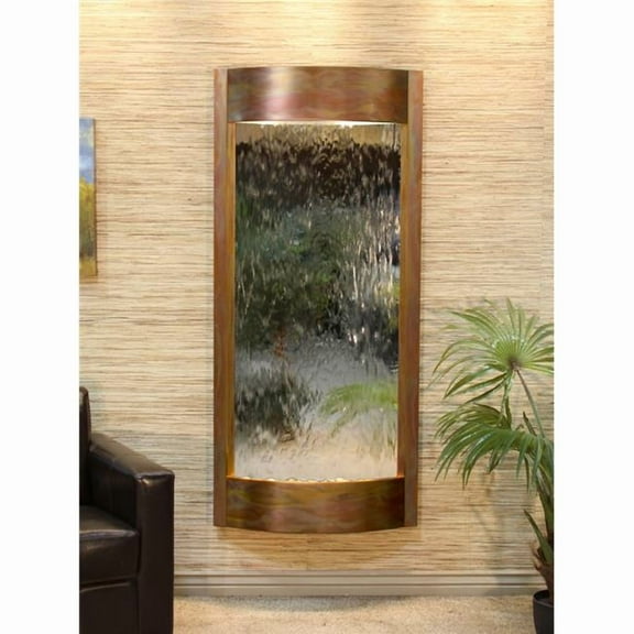 Adagio PWA1040 Pacifica Waters Rustic Copper Silver Mirror Wall Fountain