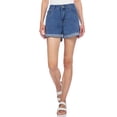 thumbnail image 3 of Feinuhan Women's High Waisted Vintage Folded Hem Mom Jean Shorts With Pockets,Dark Denim,Large, 3 of 5